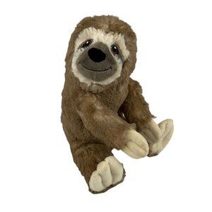 Progressive Plush Sealy Three Toed Sloth 11" Stuffed Animal Brown Tan Cream